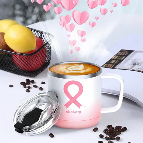 Miniatura 7 de HAUSHOF Taza con tapa, taza de café aislada de 14 onzas con asa para la mejor mamá, regalos de cumpleaños de Navidad, cinta rosa Lazo rosado