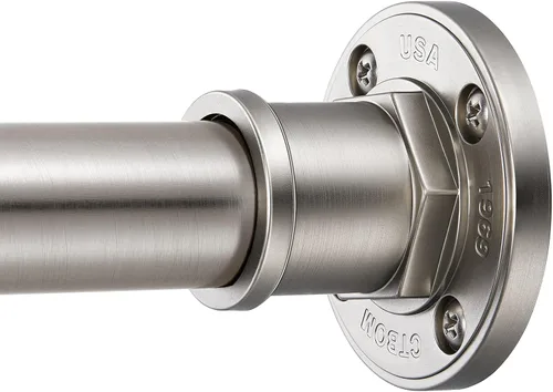 BRIOFOX Barra de cortina de ducha industrial – Barra de cortina de tensión de diseño 2 en 1 – A prueba de óxido, antideslizante, de 27 a 43