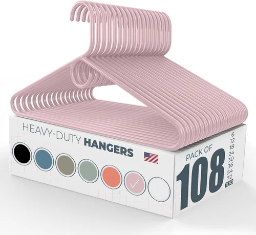 Miniatura 50 de Perchas de plástico resistentes hechas en Estados Unidos a granel, 20, 30, 50, 100 unidades disponibles, perchas de plástico fuertes, perchas
