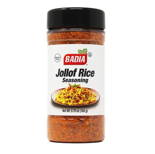 Badia Jollof - Condimento de arroz, 5.75 onzas, mezcla africana de tomate, pimientos, cebolla y especias, sabor salado audaz, sin gluten