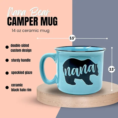 Miniatura 2 de Nana y Papa Oso Linda Taza de Café de 15 oz para Abuela, Anciana - Regalos para Abuela, Día de la Madre, Día del Padre, Navidad, Cumpleaños