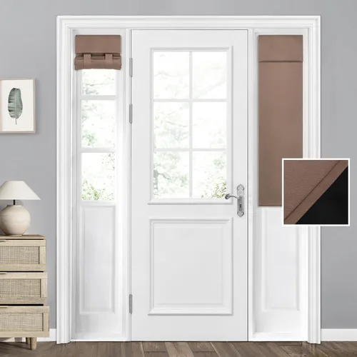 Miniatura 88 de HOMEIDEAS Cortinas 100% Opacas para Luces Laterales de Puerta Principal, Cubierta de Ventana de Puerta de Aula, Persianas de Privacidad