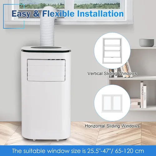 Miniatura 7 de PETSITE Aire acondicionado portátil 9000 BTU, unidad de refrigeración de CA 3 en 1 con enfriador de aire, ventilador y deshumidificador, pantalla