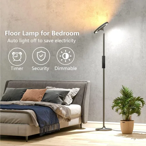 Miniatura 5 de Keepsmile Lámpara de pie de iluminación doble cara LED con aplicación inteligente 36W/2600LM lámpara de pie alta brillante RGB lámpara de pie