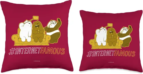 Miniatura 3 de Cartoon Network We Bare Grizz Panda Ice Bear Internet, famosa almohada de 16 x 16 pulgadas, multicolor