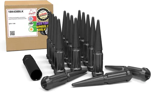 Miniatura 7 de Wheel Accessories Parts 16 tuercas de rosca M10x1.25 Bulge Bellota de 1.26 pulgadas de largo, color negro, hexagonal de 0.551 in para Artic Cat