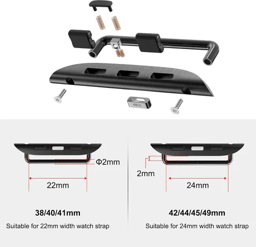 Miniatura 4 de Conectores de Correa Hapysen para Apple Watch, Adaptador de Correa de Reemplazo, Enlace de Reemplazo para iWatch Ultra (49mm) Serie 10 (46 42mm) 9 8