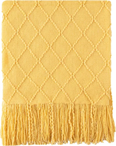 Miniatura 42 de BATTILO HOME Manta marrón para sofá, manta bohemia decorativa de punto chocolate para el hogar, cama, 50 x 60 pulgadas Marrón ondulado