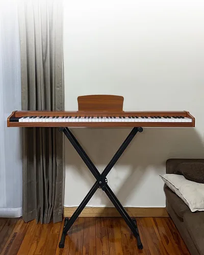 Miniatura 8 de Longeye Teclado de piano de 88 teclas, piano eléctrico de madera, piano digital semipesado para principiantes y profesionales con soporte