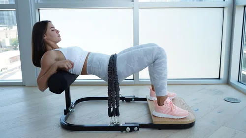Miniatura 8 de BootySprout Máquina de empuje de cadera para entrenamiento de glúteos de alta resistencia, entrenamiento de gimnasio en casa, viene con 45, 90 y 135