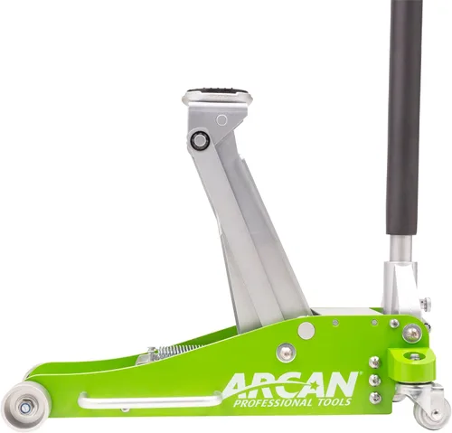 Miniatura 3 de ARCAN - Gato de suelo de 3 toneladas híbrido de aluminio y acero de perfil bajo con pistones de bomba dual, brazo de elevación reforzado, protección