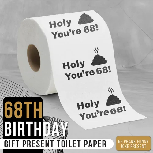 Miniatura 2 de Papel higiénico para decoración de cumpleaños número 68 para hombres y mujeres, diseño divertido, gran risa divertida, ecológico, ultra suave