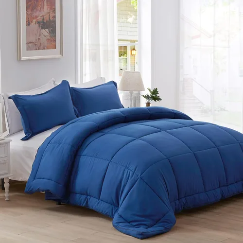 Miniatura 12 de SunStyle Home - Juego de edredón tamaño King, 7 piezas en una bolsa con edredón y sábanas, juego de cama para todas las estaciones con edredón