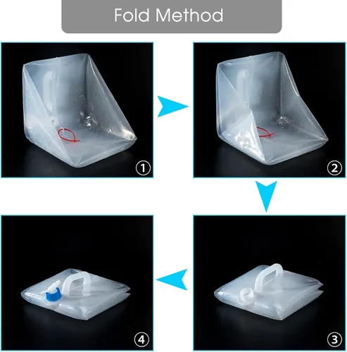 Miniatura 6 de Contenedor de agua plegable de 5 galones con espiga, jarra de agua para camping, cubo de almacenamiento de agua al aire libre, agua portátil