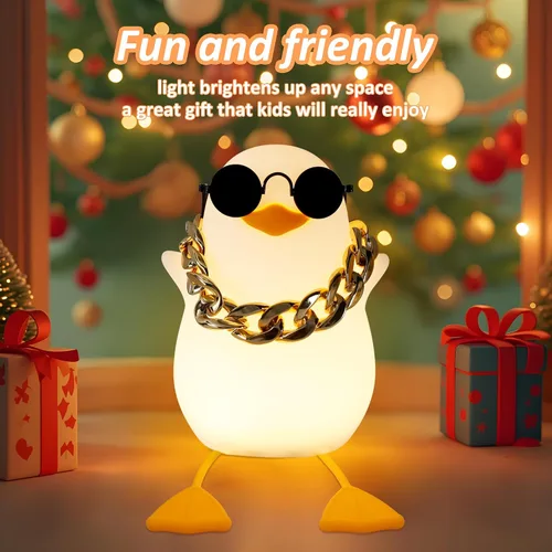 Miniatura 7 de Anywin Luz nocturna de pato para niños, bonitos regalos de patos Benson, lámpara de noche de silicona suave al tacto para guardería, regalos