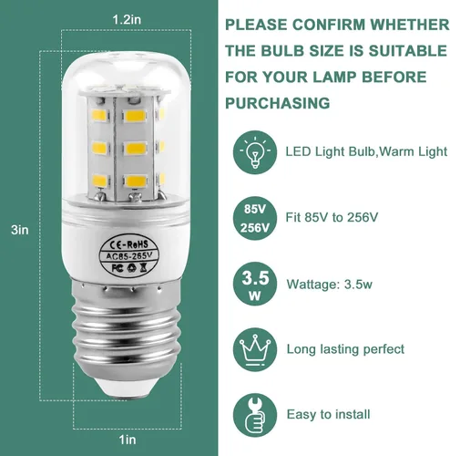 Miniatura 3 de AMI PARTS 5304511738 Bombilla para refrigerador kei d34l, bombillas LED para refrigerador de 3.5 W compatibles con bombilla frig.idaire AP6278388