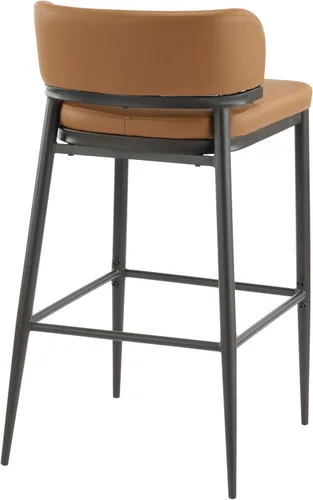 Miniatura 7 de Christopher Knight Home Ebany - Juego de 2 taburetes de bar con marco de metal, silla de cocina tapizada, sillas de bistró con respaldo curvado