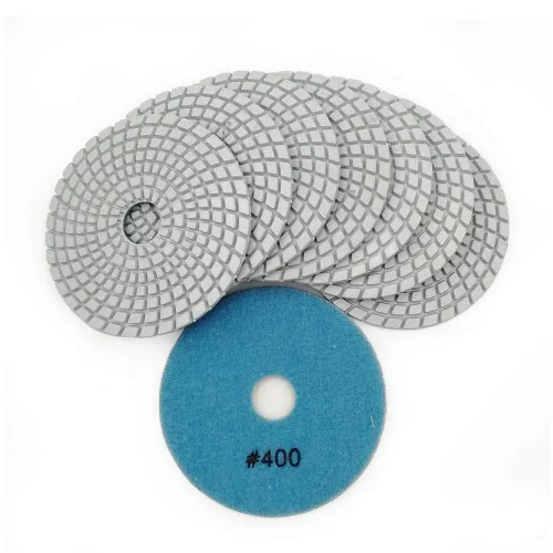 Miniatura 13 de SHDIATOOL Juego de 8 almohadillas de pulido húmedo de diamante de 4 pulgadas/3.937 in de diámetro, más un respaldo de goma de 5/8 pulgadas -11