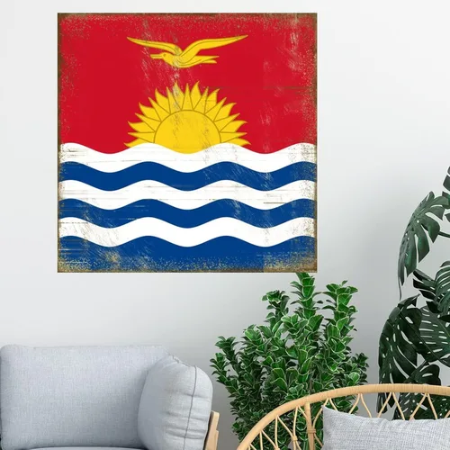Miniatura 3 de Calcomanías de pared con bandera nacional de Kiribati, mural patriótico de Kiribati, recuerdo de la ciudad del país, arte de pared, póster Estilo-5