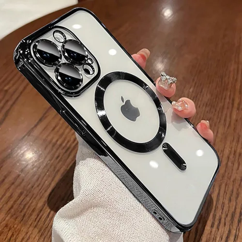 Miniatura 17 de Funda magnética para iPhone 12 Pro Max transparente compatible con MagSafe Funda protectora de lente de cámara integrada para iPhone 12 Pro Max