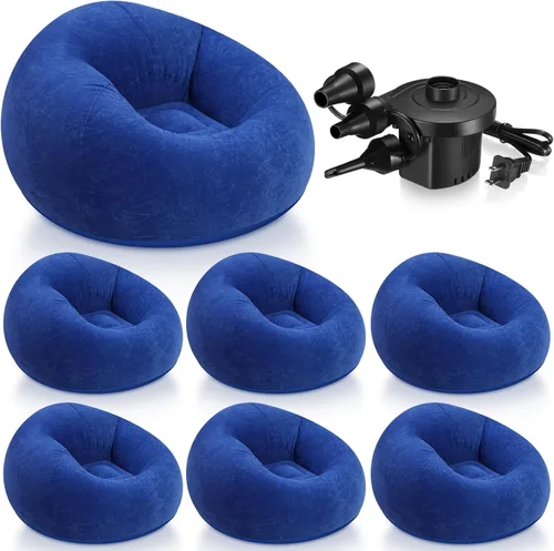 Miniatura 23 de Realspring 6, 9, 12 piezas de puf inflables para adultos con bomba de aire eléctrica, sofá plegable portátil inflable para acampar nocturno de cine