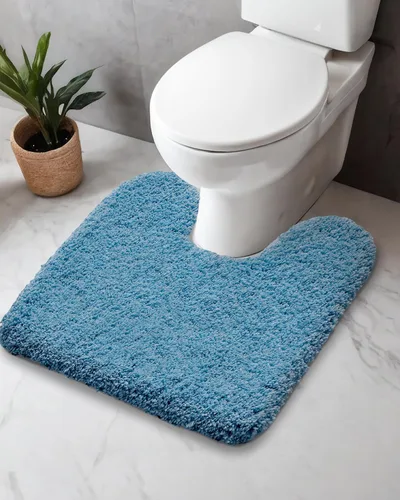 Miniatura 10 de Disolla Alfombra de inodoro en forma de U, color beige, 23 x 24, lavable a máquina, antideslizante, alfombra de piso de inodoro de felpa suave