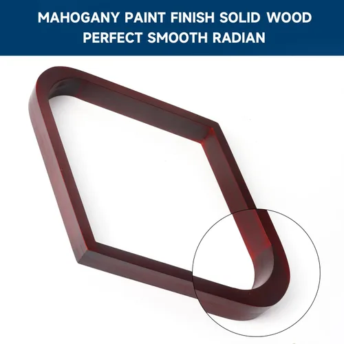 Miniatura 5 de GSE Games & Sports Expert Triángulo de Billar de Madera Maciza para 8 Bolas / Rombo para 9 Bolas, Porta Bolas de Billar para Bolas de Billar de Caoba