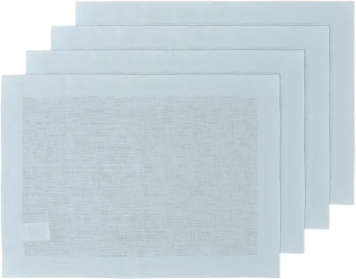 Miniatura 13 de Solino Home Fete - Juego de 4 manteles individuales blancos de 100 % lino puro, de 14 x 14 pulgadas, para verano, 4 de julio, color blanco