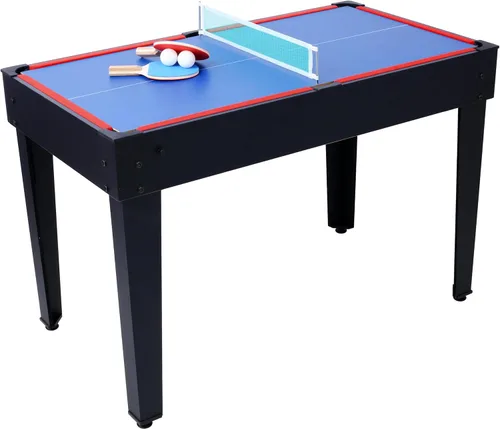 Miniatura 8 de Juego de mesa de juego 5 en 1 para el hogar, sala de juegos, amigos y familia, con billar, hockey de empuje, futbolín, ping pong y baloncesto, negro