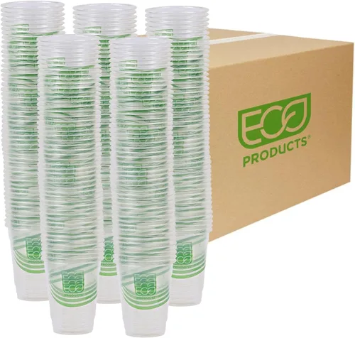 Miniatura 11 de ECO PRODUCTS GreenStripe - Vasos fríos transparentes de 9 onzas, vasos desechables de ácido poliláctico (PLA) a base de plantas para agua, jugo