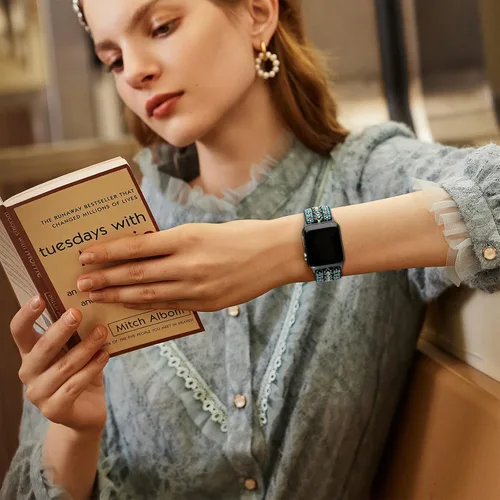 Miniatura 7 de DaQin Paquete de 3 correas elásticas Solo Loop compatibles con Apple Watch de 1.654 pulgadas, 1.614 pulgadas, 1.575 pulgadas, 1.496 pulgadas, Boho