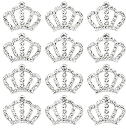Miniatura 10 de 24 piezas de adornos de joyería de corona para accesorios de cabello hechos a mano DIY, zapatillas, ropa, decoraciones de fiesta, caja de regalo