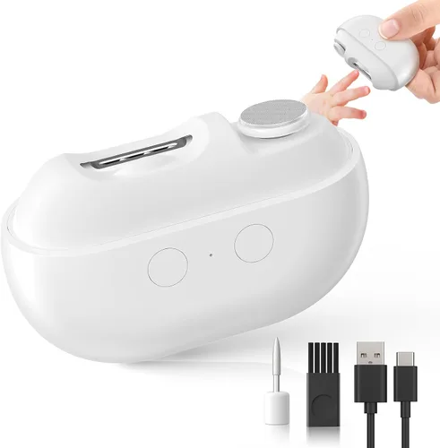 Miniatura 9 de Cortaúñas eléctrico con carga USB: cortaúñas automático con luz LED y almacenamiento de clip, recortadora de uñas de seguridad recargable por USB
