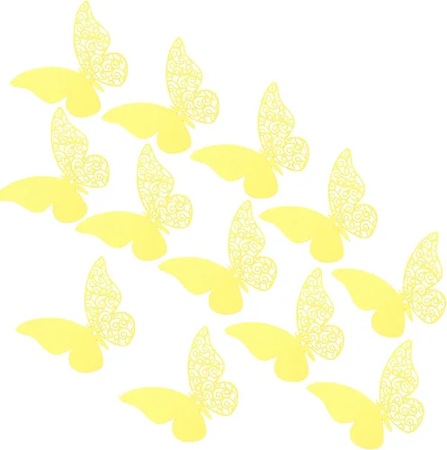 Miniatura 13 de 24 calcomanías de pared de mariposa 3D, decoración de pared de bricolaje, mariposas de papel extraíbles, decoración de dormitorio de niños y boda