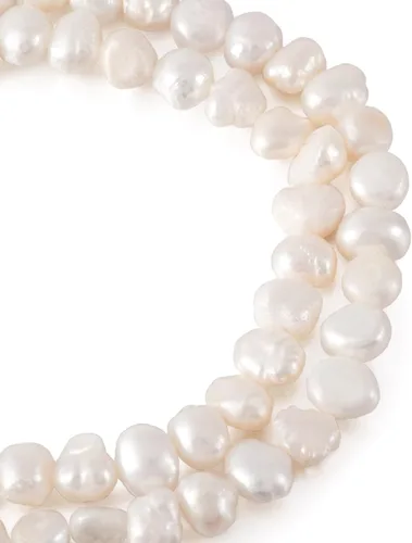 Beadthoven - 140 unidades de 2 hebras de perlas de agua dulce cultivadas naturales de 4 a 0.197 in, perlas blancas sueltas para manualidades, 0