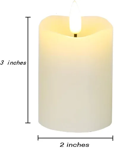Miniatura 3 de Eywamage - Velas votivas sin llama con temporizador, de 5 x 8 cm, velas LED parpadeantes de pilar pequeñas, baterías incluidas, decoración navideña