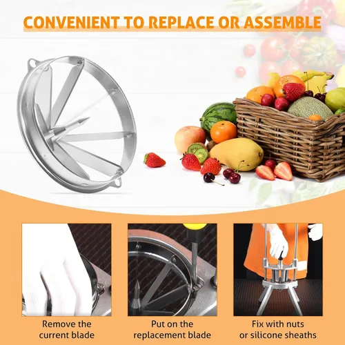 Miniatura 4 de Cuchilla cortadora de frutas de acero inoxidable desmontable y afilada para frutas, manzanas, peras, naranjas, pitaya, limón, etc., ahorro de mano