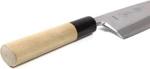 Miniatura 4 de Cuchillo de chef japonés para sushi Shiroko (acero blanco), mango de madera de magnolia en forma de D, Deba 6.5 pulgadas (6.496 in)