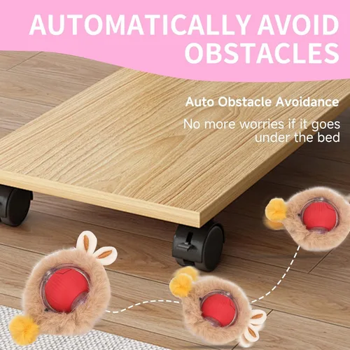 Miniatura 8 de Pelota de juguete interactiva para gatos, rodante rápido, juguetes automáticos para gatos activados por movimiento, sonido de pájaro simulado