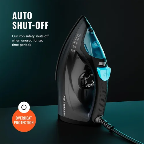 Miniatura 8 de PurSteam - Plancha de vapor profesional de 1250 W, potente vaporizador con ráfaga de vapor y pulverización, suela antiadherente, fácil control