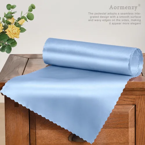Miniatura 3 de Aormenzy 12 caminos de mesa de satén azul bebé de 12 x 108 pulgadas, caminos de mesa de boda sedosos, decoración de mesa elegante, caminos de mesa