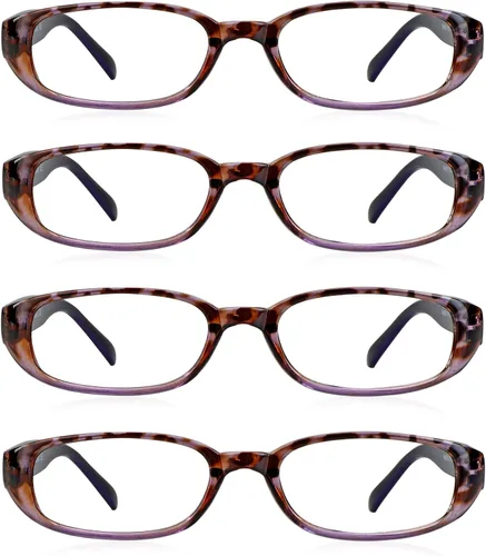 Miniatura 10 de 4 pares de lentes para lectura con bloqueo de luz azul para mujeres y hombres negro (4key001_black)