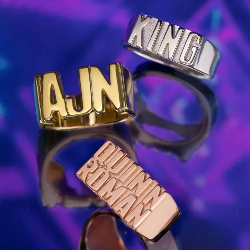 Miniatura 4 de AILIN Anillos personalizados con nombre de plata de ley 925 personalizados 1 2 3 iniciales anillos personalizados con dos nombres para mujeres