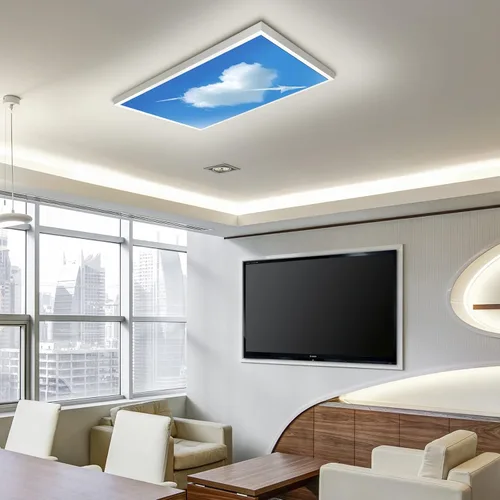 Miniatura 7 de Cubiertas de luz fluorescente para decoración de aula, cocina, oficina, azul cielo claro, flecha de corazón blanco, elimina el deslumbramiento