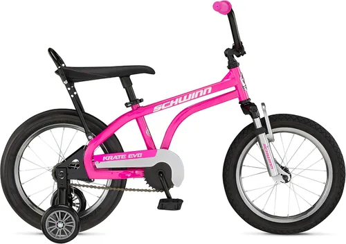 Miniatura 7 de Schwinn Krate EVO - Bicicleta infantil para niños y niñas de 3 a 5 años, ruedas de 16 pulgadas, suspensión delantera, neumático trasero Slik, altura