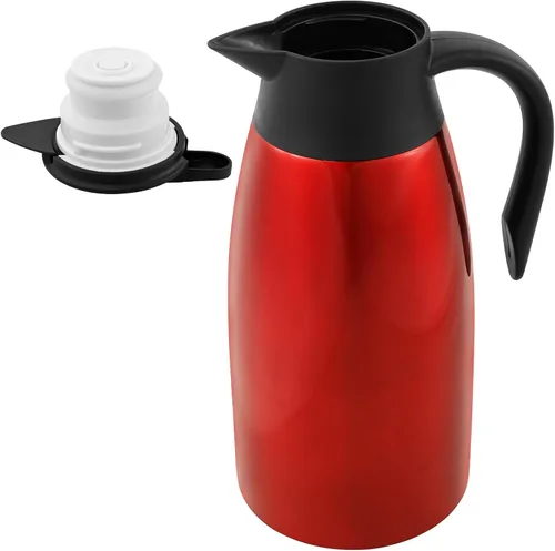 Miniatura 10 de Jarra térmica de café de acero inoxidable de 2 litros, aislada al vacío, de 20 a 24 horas, botella de agua térmica de gran capacidad para el hogar