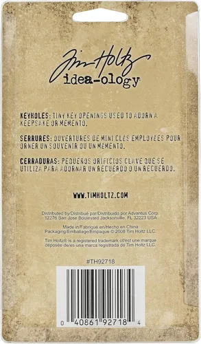 Miniatura 3 de Tim Holtz Idea-ology Ojales de metal con cierres largos, 5 agujeros, 10 cierres largos, varios tamaños, acabados antiguos, TH92718, marrón