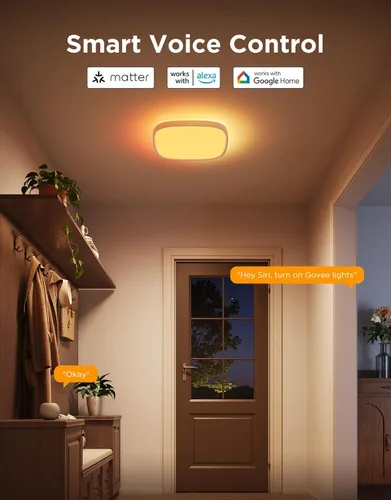 Miniatura 6 de Govee Lámpara de Techo Inteligente, Lámpara de Techo LED RGBIC Cuadrada que Funciona con Matter, Lámpara de Montaje Empotrado de 2400LM
