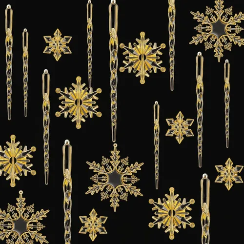 Miniatura 8 de Chuangdi 72 adornos de carámbano de copo de nieve para árbol de Navidad, carámbanos con purpurina retorcida, decoración de gota de acrílico