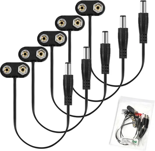 Miniatura 12 de CHANZON UL Wires 9 V Conector de batería Arduino Power Clip de cuero con centro positivo 0.083 in x 0.217 in Macho 5 Pack Jack T-Type para Arduino